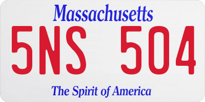 MA license plate 5NS504