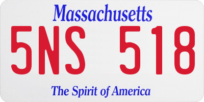 MA license plate 5NS518