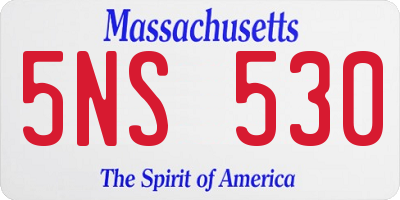 MA license plate 5NS530