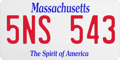 MA license plate 5NS543