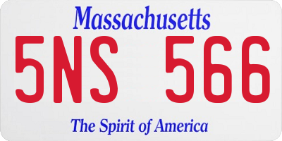 MA license plate 5NS566