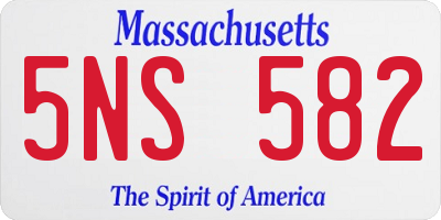 MA license plate 5NS582