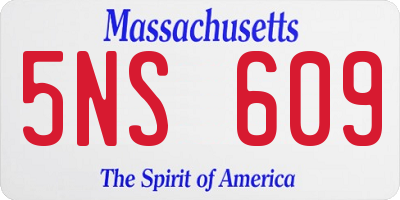 MA license plate 5NS609