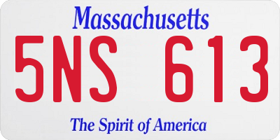 MA license plate 5NS613