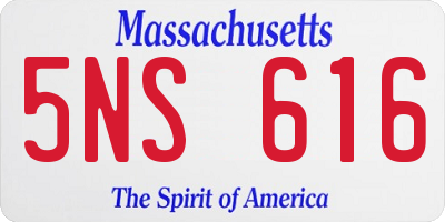 MA license plate 5NS616