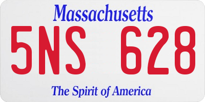 MA license plate 5NS628