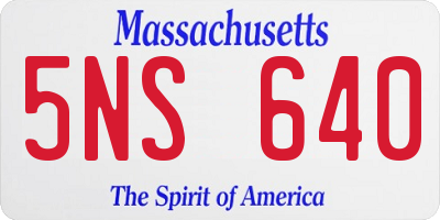 MA license plate 5NS640