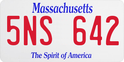 MA license plate 5NS642