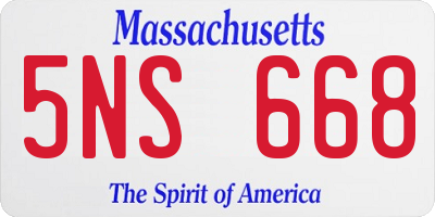 MA license plate 5NS668