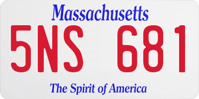 MA license plate 5NS681
