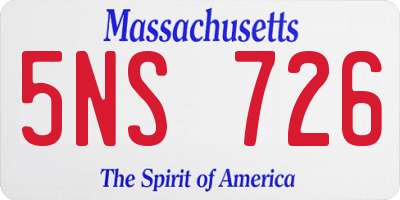 MA license plate 5NS726