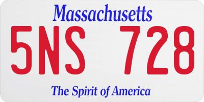 MA license plate 5NS728