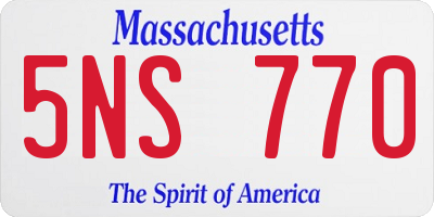MA license plate 5NS770
