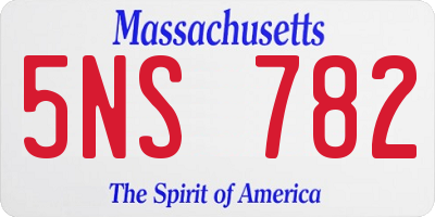 MA license plate 5NS782