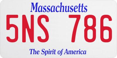 MA license plate 5NS786