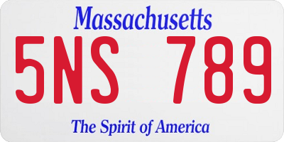 MA license plate 5NS789
