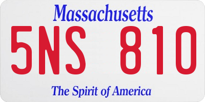 MA license plate 5NS810