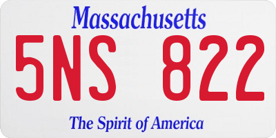 MA license plate 5NS822