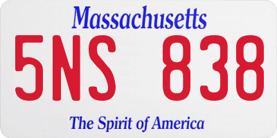 MA license plate 5NS838