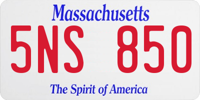 MA license plate 5NS850