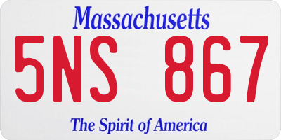 MA license plate 5NS867