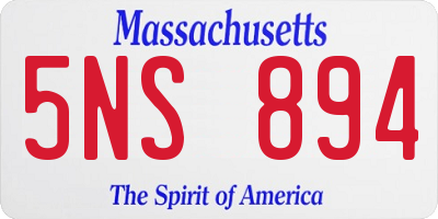 MA license plate 5NS894