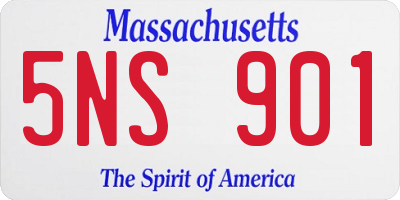 MA license plate 5NS901