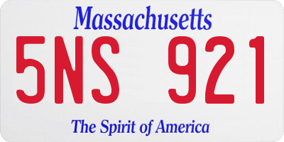MA license plate 5NS921