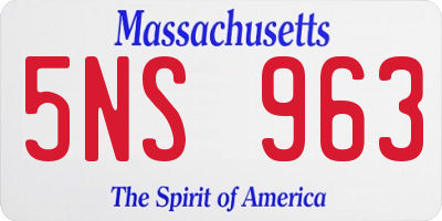 MA license plate 5NS963