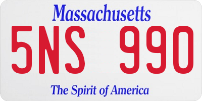 MA license plate 5NS990