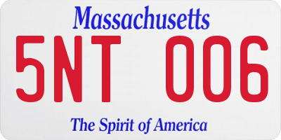 MA license plate 5NT006