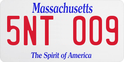 MA license plate 5NT009