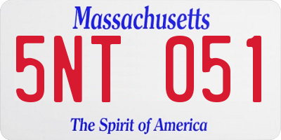 MA license plate 5NT051