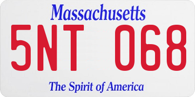 MA license plate 5NT068