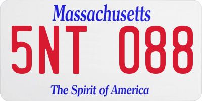 MA license plate 5NT088