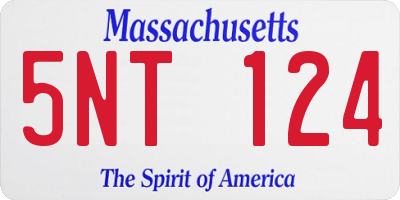 MA license plate 5NT124