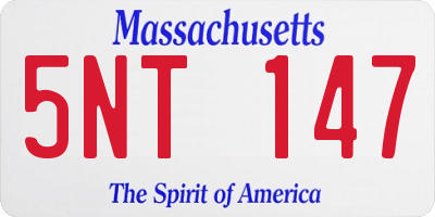 MA license plate 5NT147