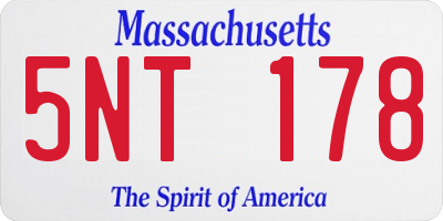 MA license plate 5NT178