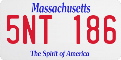 MA license plate 5NT186