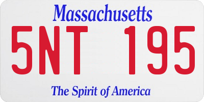 MA license plate 5NT195