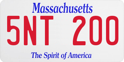 MA license plate 5NT200