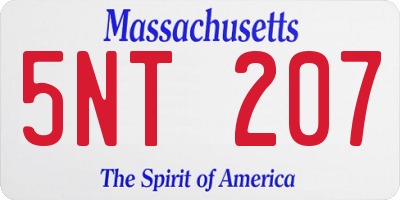 MA license plate 5NT207