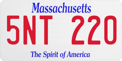 MA license plate 5NT220