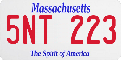 MA license plate 5NT223