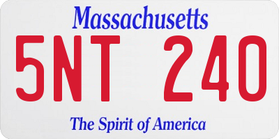 MA license plate 5NT240