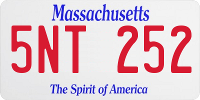 MA license plate 5NT252