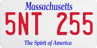 MA license plate 5NT255