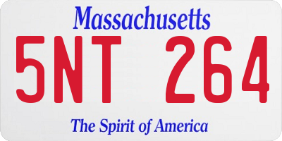 MA license plate 5NT264