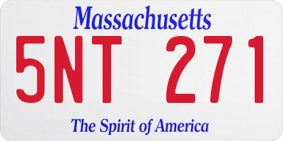 MA license plate 5NT271