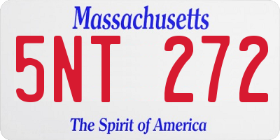 MA license plate 5NT272